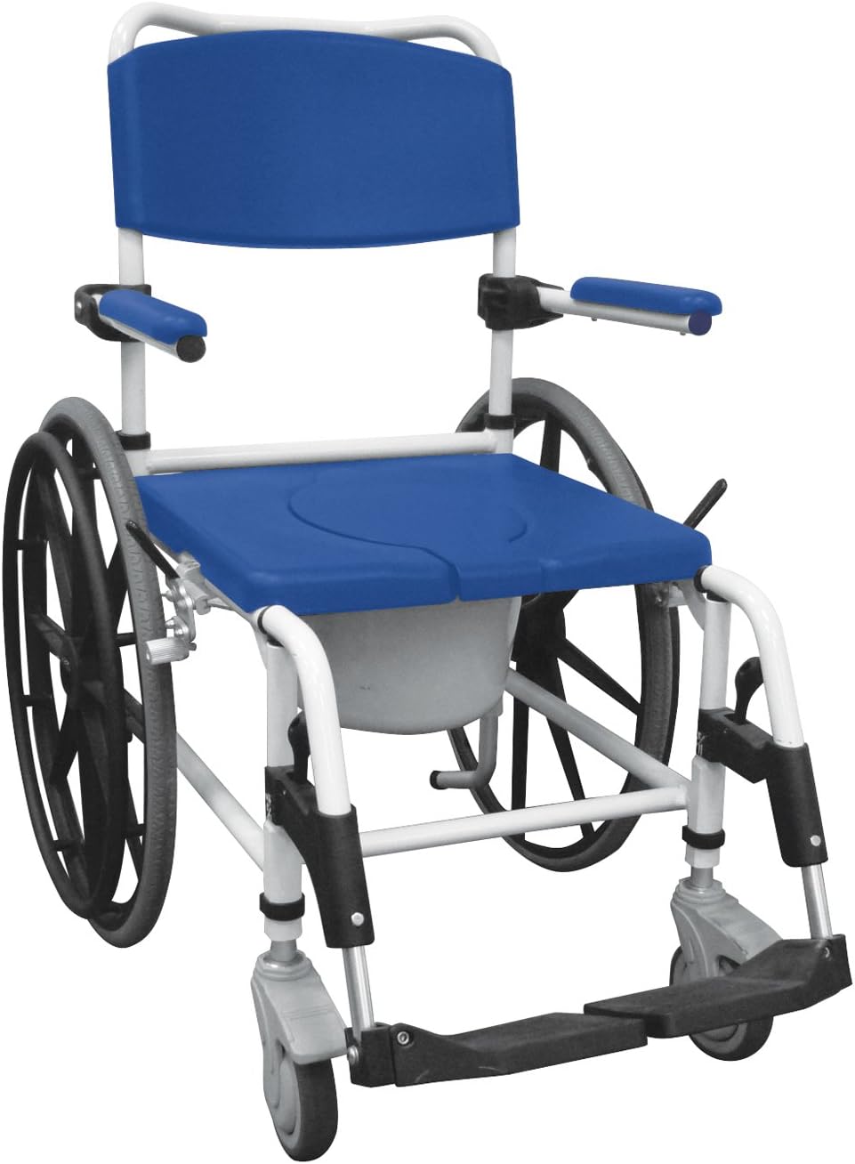 Shower/Commode Chair, Blue,PVC Tilt-N-Space, Total Padding