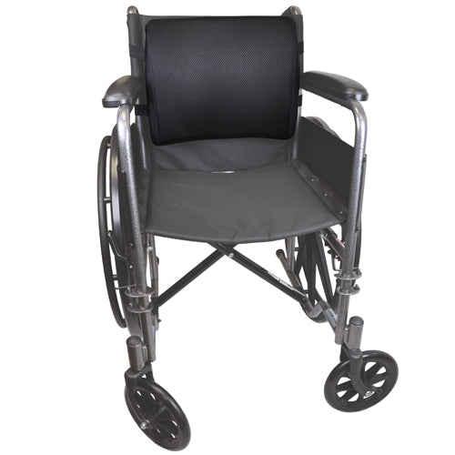 "Lumbar Cushion w/Straps, Black Memory Foam - Blue Jay"