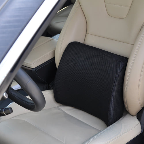 "Lumbar Cushion w/Straps, Black Memory Foam - Blue Jay"