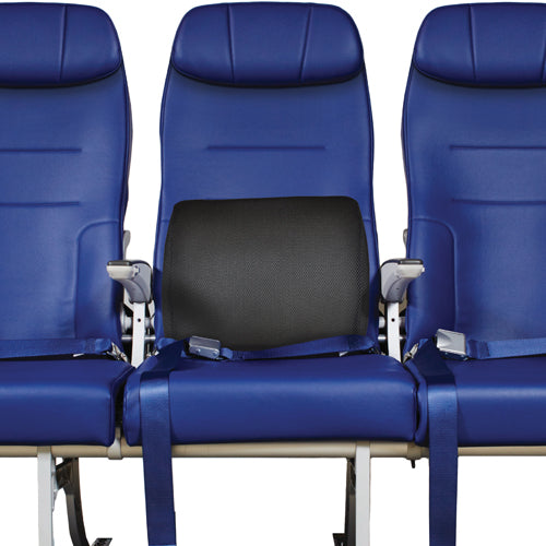 "Lumbar Cushion w/Straps, Black Memory Foam - Blue Jay"