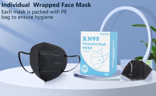 "KN95 Mask Particulate Black Respirator Disposable, BX/60"