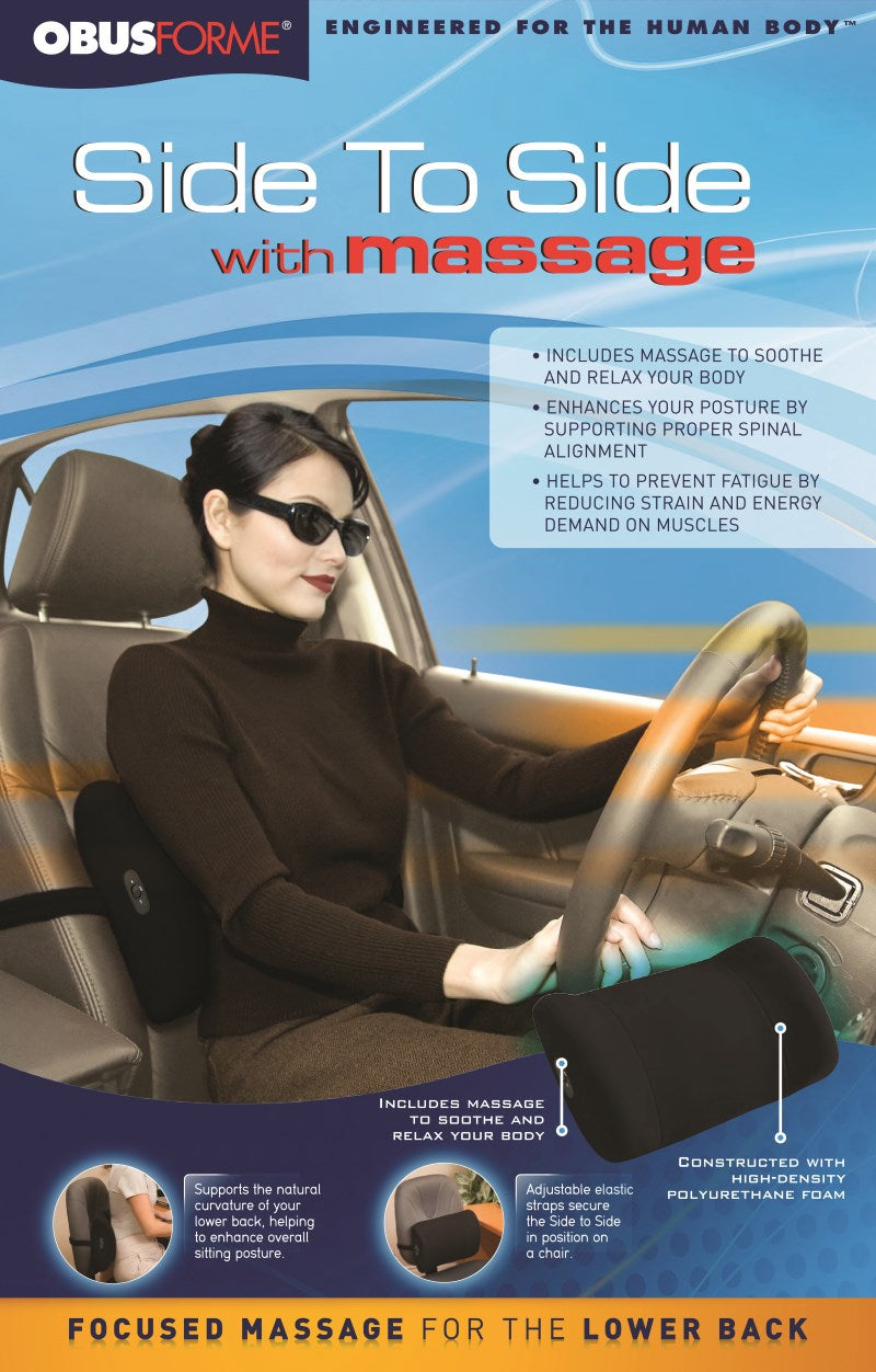 "Lumbar Support with Massage Obusforme Black(Side to Side)"