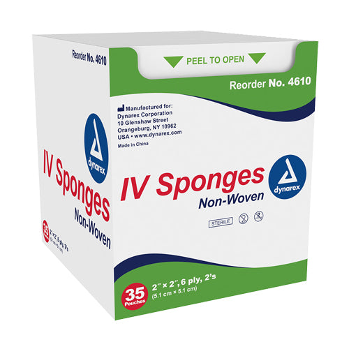 "Gauze Non-Woven Sponge I.V. 2""x2"" 6ply (35-2's per tray)"