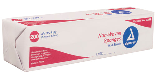 Gauze Non-Woven Sponge NS 3"x3" 4ply Pk/200