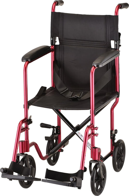 Wheelchair Transport Lightweight Red 19"