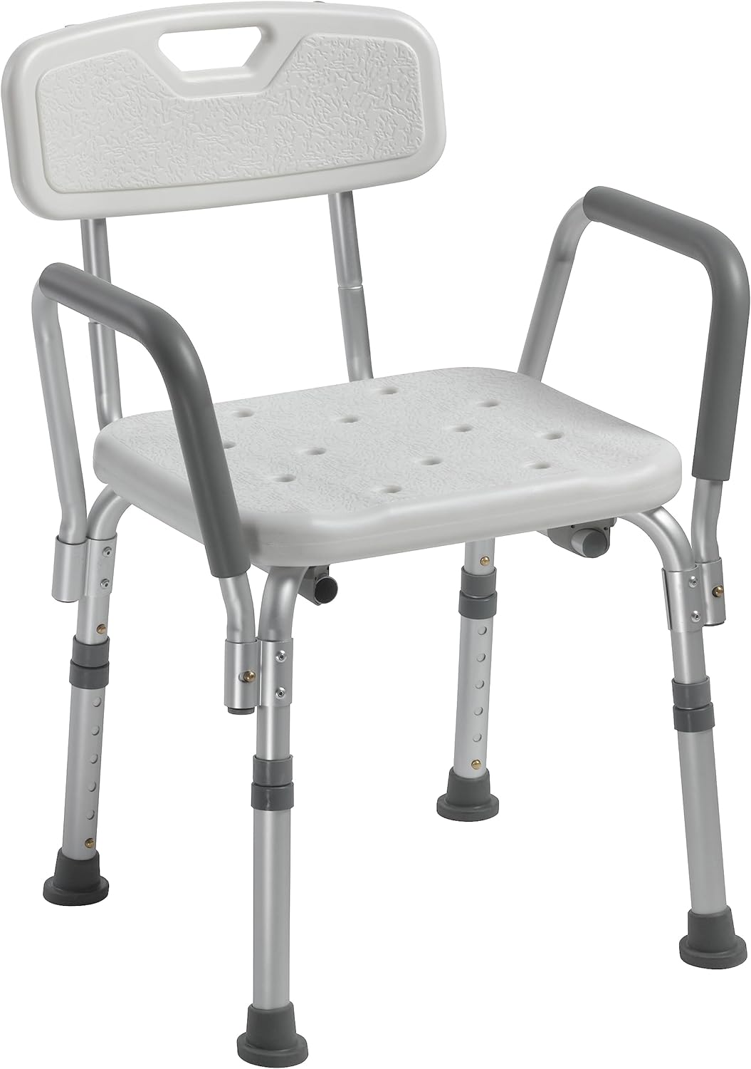 Bath Bench Adj Ht. w/Back-KD Remove. Padded Arms (PMI)