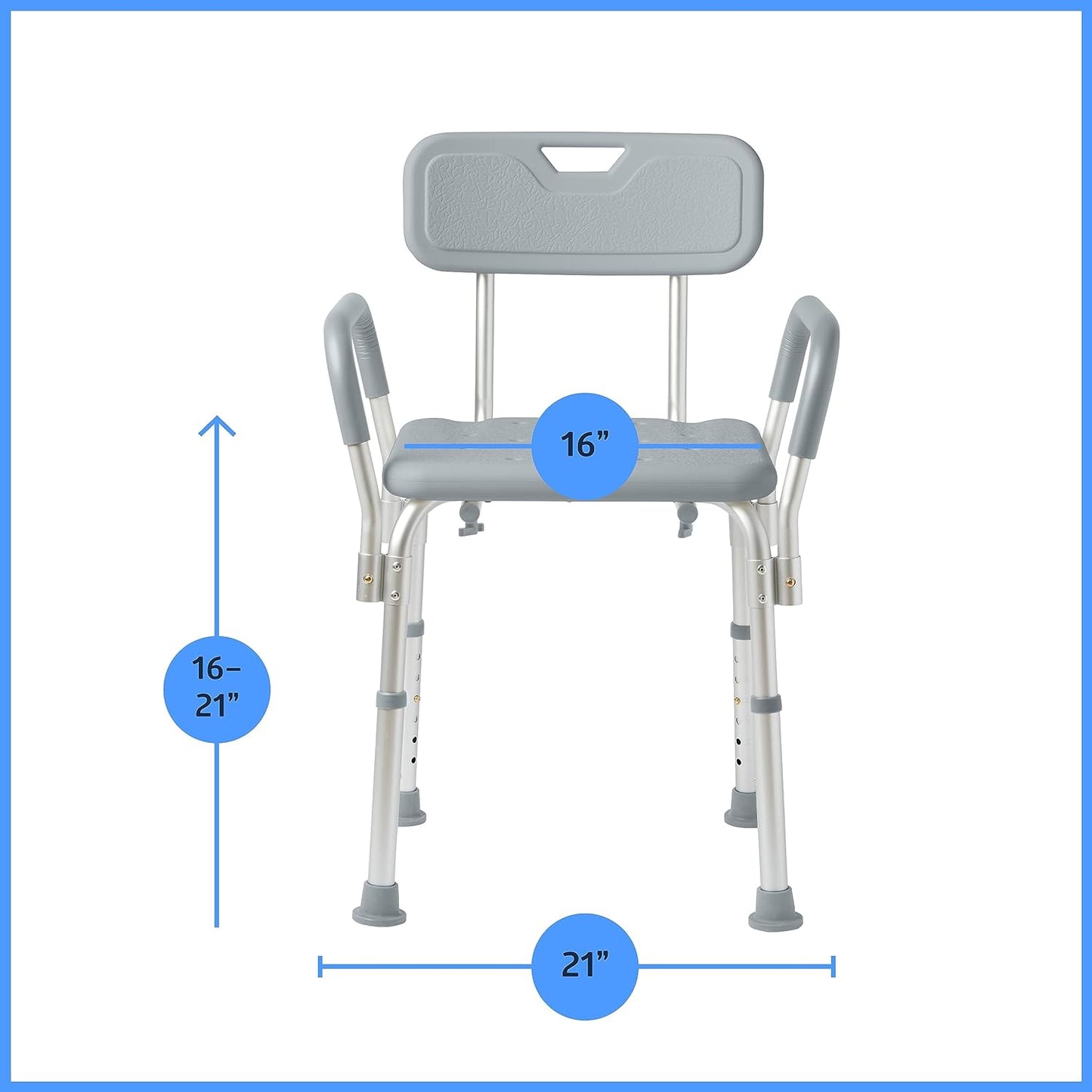 Bathroom Perfect Shower Chair with Back & Padded Arms Cs/2