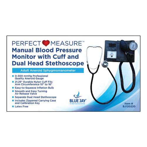 "Perfect Measure Manual Blood Pressure Unit with Stethoscope"