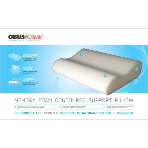 Obus Memory Foam Contoured Support Pillow